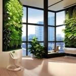 Вертикальное озеленение рабочего пространства для улучшения психического здоровья и повышения энергетического уровня в городе