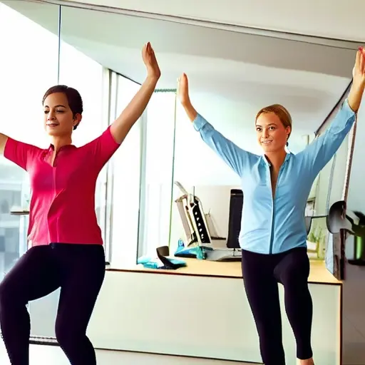 Идеи для мини-стажировок по ЗОЖ: объединяйте коллег на утренние активные перерывы с уникальными физическими упражнениями в офисе.