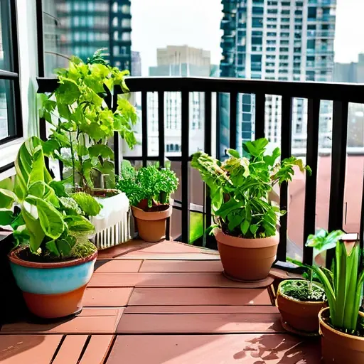 Создайте мини-сад на балконе с съедобными растениями для улучшения питания и создания уютной атмосферы в городской среде.