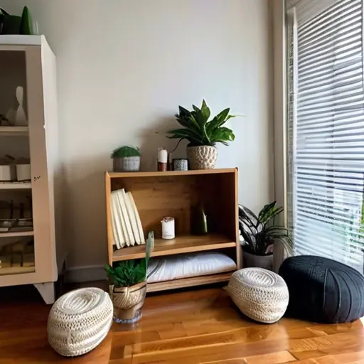 Как создать личное пространство для медитации в квартире с доступными предметами и элементами природы.