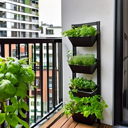 Создайте зеленое пространство на балконе: вертикальный сад с травами для свежих рецептов и релаксации в городских условиях.