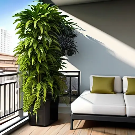 Создайте зеленый уголок на балконе с растениями, способствующими очищению воздуха и улучшению настроения в мегаполисе.
