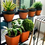 Создайте зеленый уголок на балконе с растениями, способствующими очищению воздуха и улучшению настроения в мегаполисе.