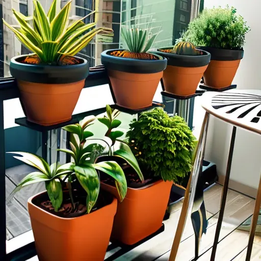 Создайте зеленый уголок на балконе с растениями, способствующими очищению воздуха и улучшению настроения в мегаполисе.