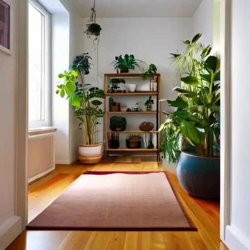 Создайте "активные зоны" в квартире: уголок для утренней растяжки, мини-сад с комнатными растениями и место для медитации.