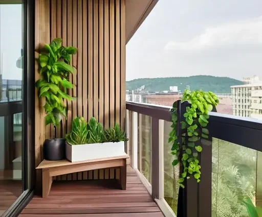 Создайте "зеленый уголок" на балконе для медитации и выращивания трав — природа в мегаполисе для здоровья и спокойствия.