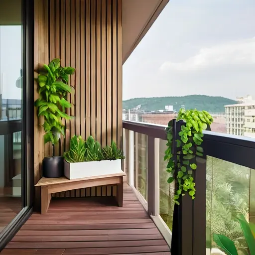 Создайте "зеленый уголок" на балконе для медитации и выращивания трав — природа в мегаполисе для здоровья и спокойствия.