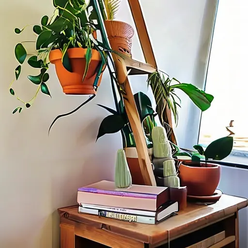 Создайте уголок природы дома с растениями и натуральными материалами для снижения стресса и повышения продуктивности.